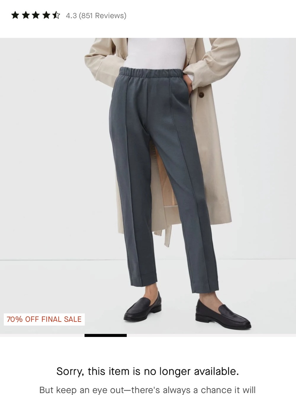 Everlane The Dream Pant Gray Pull-On Jogger Pants Medium